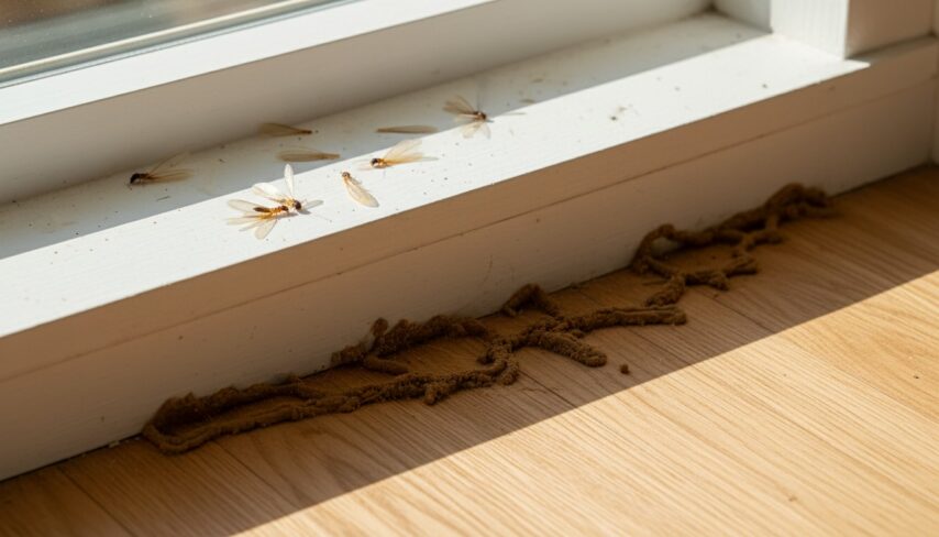 termites on window sill